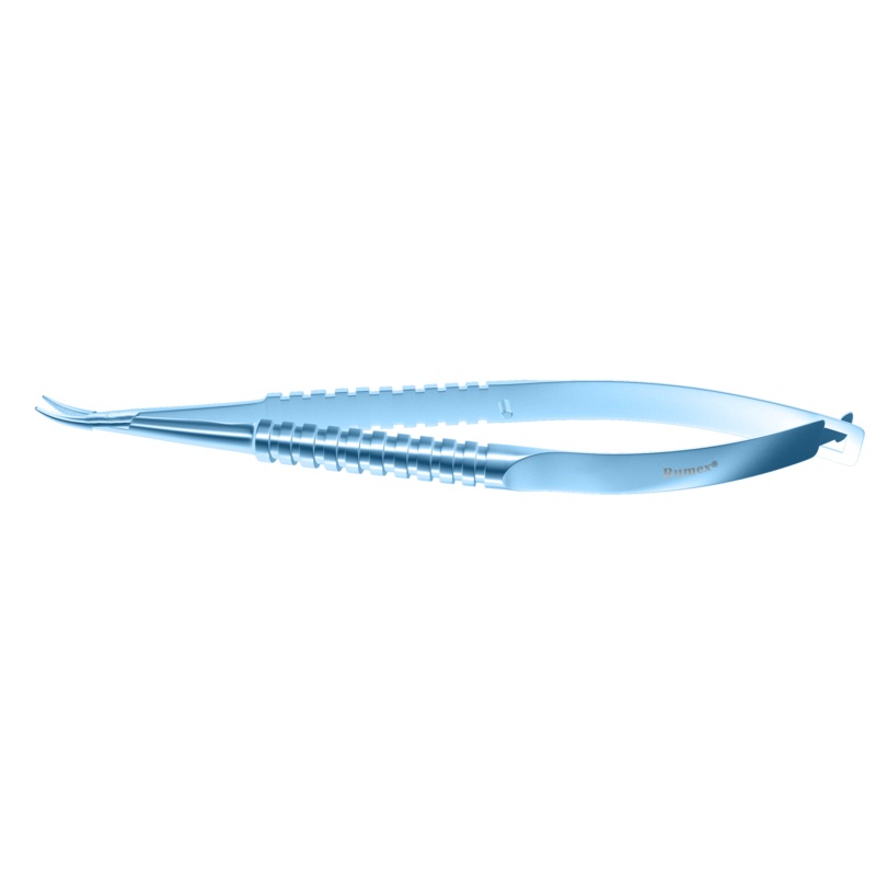 059R 8-091T Barraquer Needle Holder, 12.00 mm Strong Jaws, Curved, without Lock, Long Size, Length 125 mm, Titanium