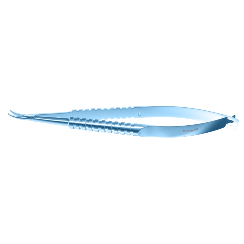 078R 8-061T Barraquer Needle Holder, 12.00 mm Standard Jaws, Curved, without Lock, Long Size, Length 125 mm, Titanium