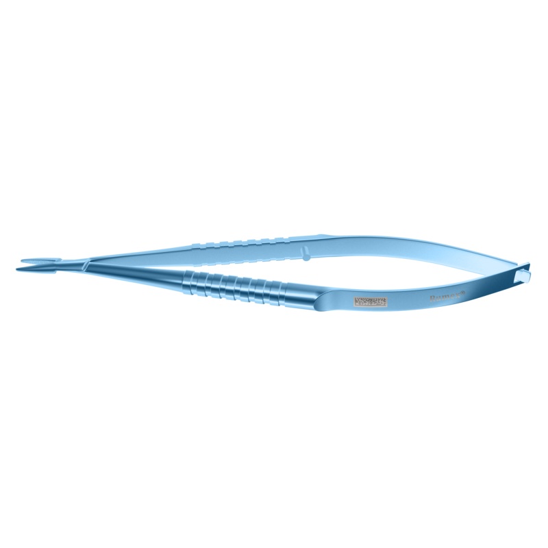 421R 8-013T Barraquer Needle Holder, 12.00 mm Standard Jaws, Straight, without Lock, Small Size, Length 100 mm, Titanium