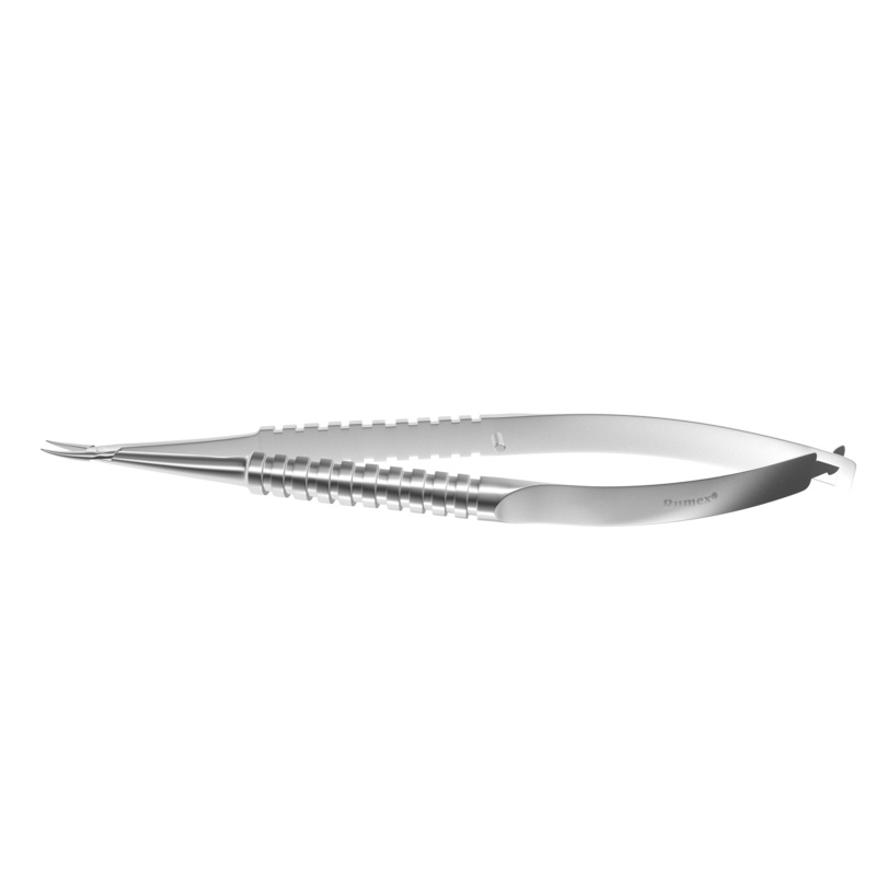 999R 8-045S Barraquer Needle Holder, 8.00 mm Extra Fine Jaws, Curved, without Lock, Medium Size, Length 115 mm, Stainless Steel