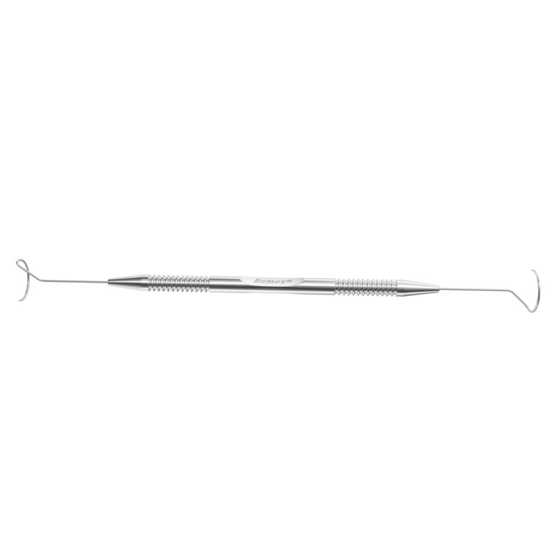 999R 9-031S Pigtail Lacrimal Probe, 8.00 mm Probes with Holes, Polished Tip, Round Handle, Length 125 mm, Stainless Steel