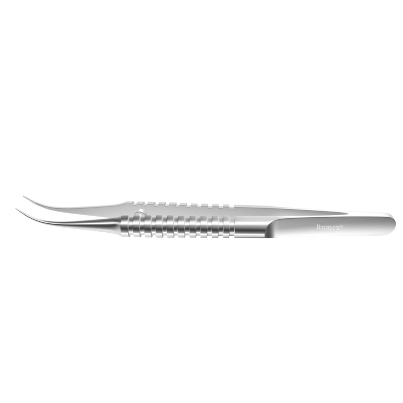 087R 4-186S Tennant Curved Tying Forceps, Extra-Delicate Tips, for 9-0 To 11-0 Sutures, Round Handle, Length 107 mm, Stainless Steel
