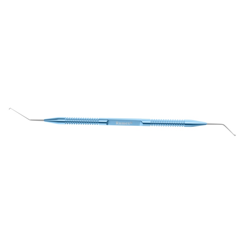 088R 7-0631 Nagahara Phaco Chopper (RHD) & Drysdale Nucleus Manipulator, Double-Ended, Length 128 mm, Round Titanium Handle
