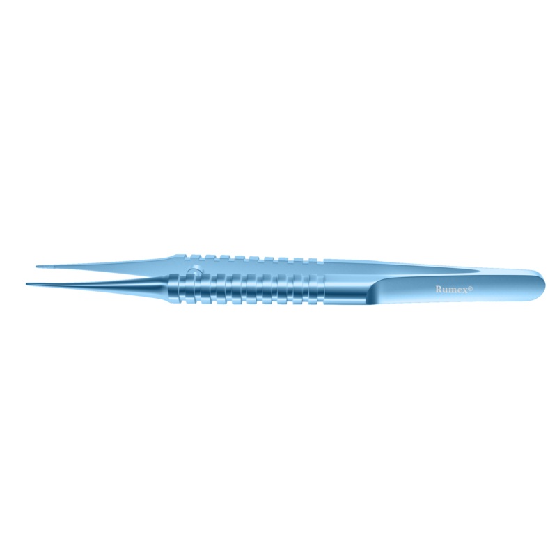 118R 4-185T Tennant Straight Tying Forceps, Extra-Delicate Tips, for 9-0 to 11-0 Sutures, Round Handle, Length 108 mm, Titanium
