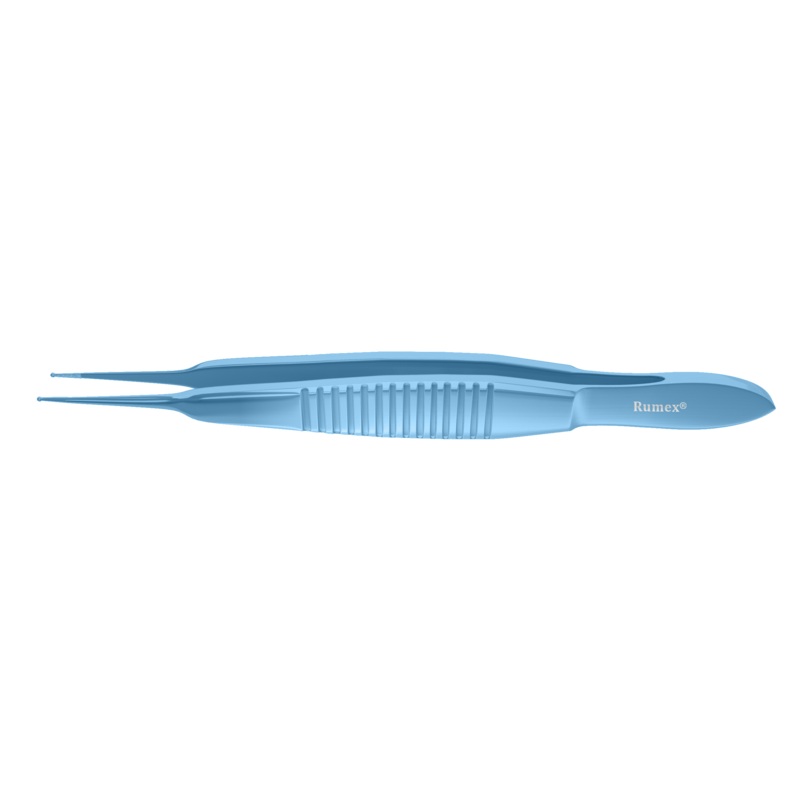 144R 4-2301T Fechtner Conjunctiva Forceps, Delicate Ring Jaws, Flat Handle, Length 108 mm, Titanium