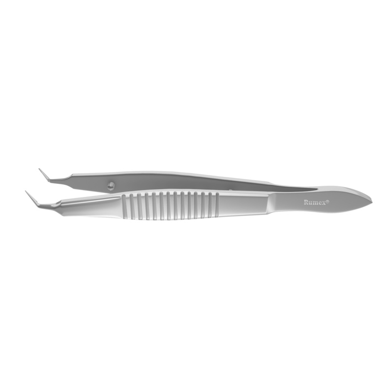 184R 4-2012S Stodulka Forceps for Small-Incision Lenticule Extraction (ReLEx SMILE), Angled, Flat Handle, Length 100 mm, Stainless Steel