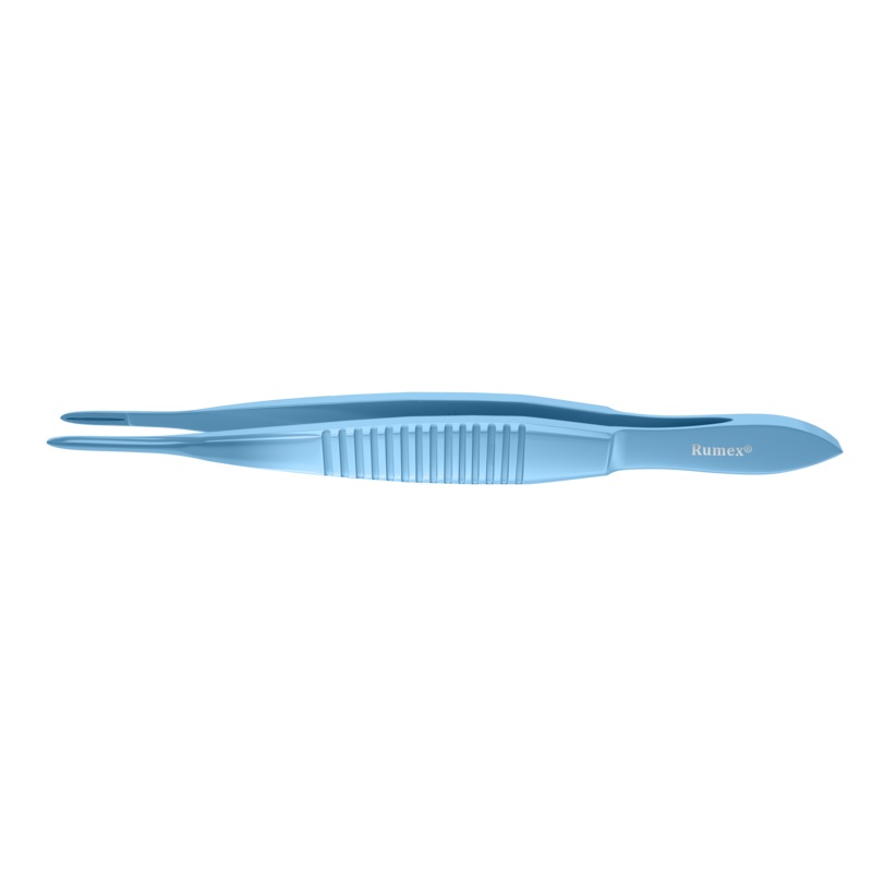 246R 4-2303T Moorsfield Suturing Forceps, Grooved Section 14.00 mm, Flat Handle, Length 110 mm, Titanium