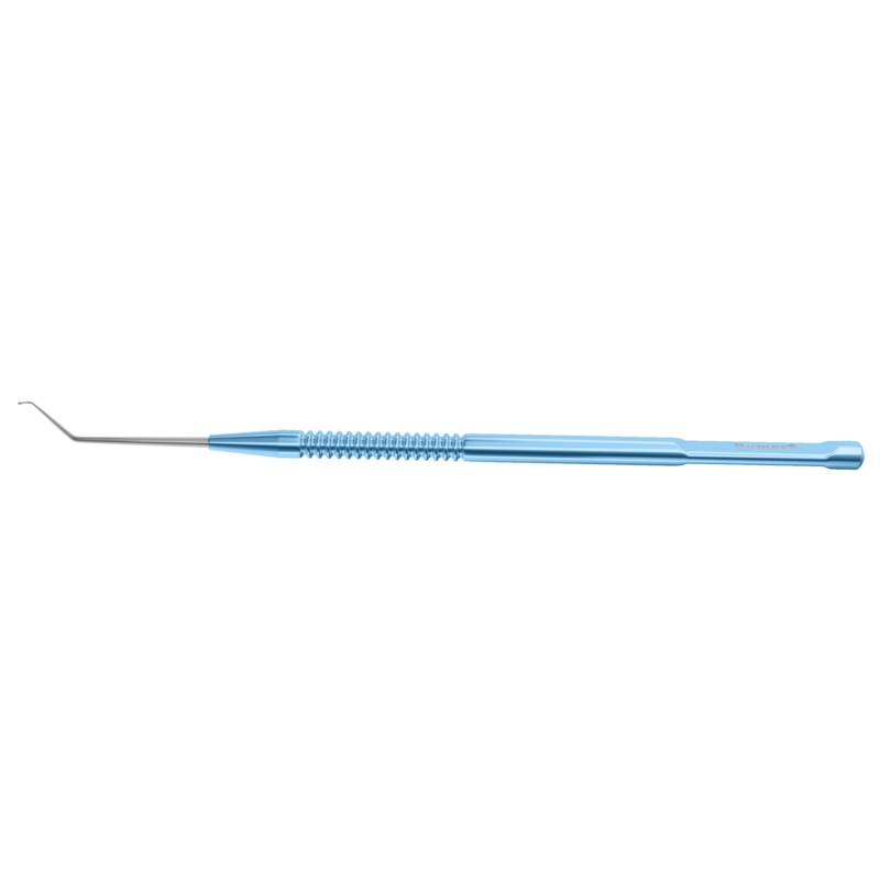 250R 7-075 Intraocular Manipulator with Ball Tip, Angled, 0.50 mm Ball Tip, Length 121 mm, Round Titanium Handle