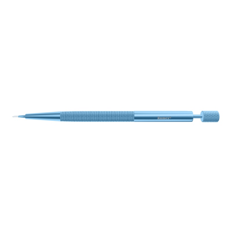 274R 6-10/6-0701 Side-Port Diamond Knife, Lancet Blade, 0.80 mm, Length 120 mm, Straight Titanium Handle
