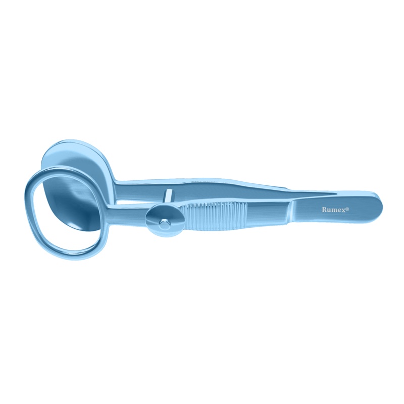 300R 4-1907T Desmarres Chalazion Forceps, Small, 19.80 x 10.40 mm Platform, Length 90 mm, Titanium