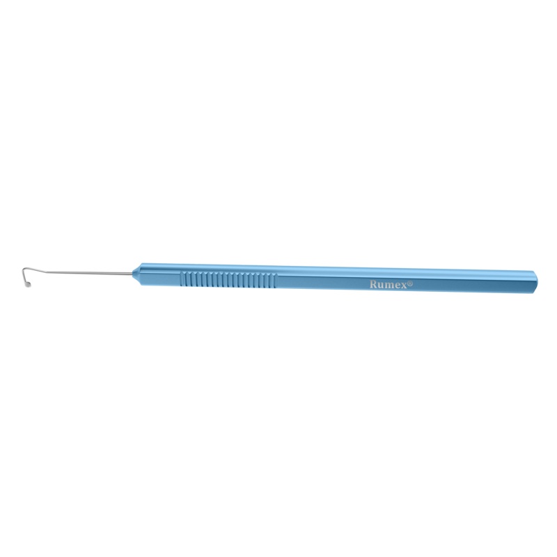 358R 5-040 Jameson Muscle Hook, 2.00 mm Bulbous Tip, 9.50 mm Flat Hook, Length 135 mm, Flat Titanium Handle