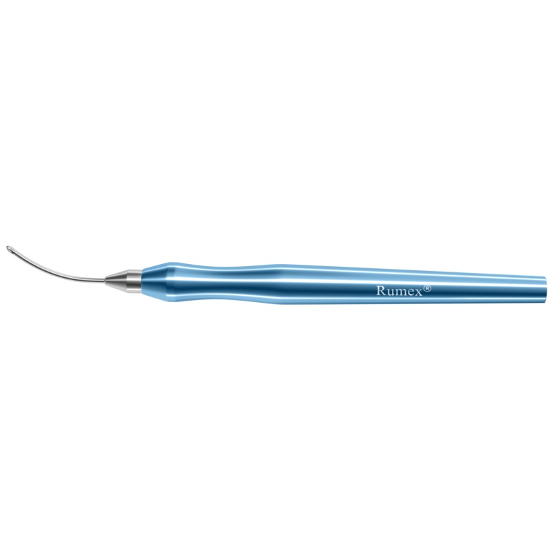 400R 7-0811 Stodulka Enhanced Irrigation Handpiece for Bimanual Technique, Curved, 21 Ga, Two Ports on Side 0.50 x 1.00 mm, Length 105 mm, Titanium Handle