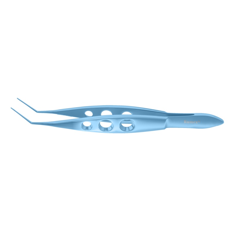 445R 7-0201T Kansas-Alfonso Nucleus Fragment Removing Forceps, with Teeth, Flat Handle, Length 107 mm, Titanium
