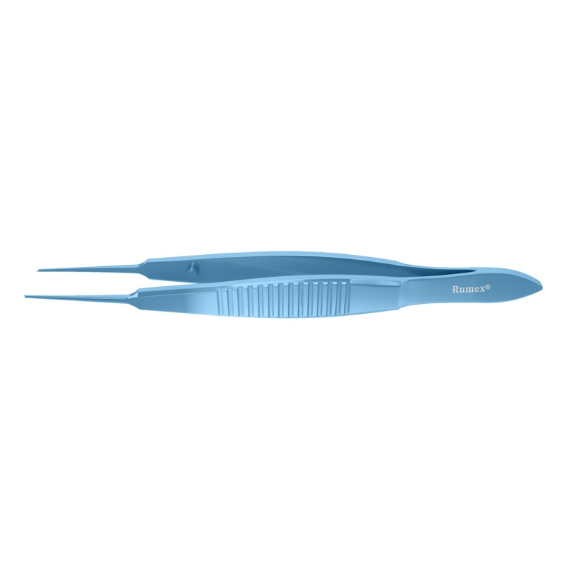 005R 4-0600T Castroviejo Suturing Forceps, 0.12 mm, 1×2 Teeth, 6.00 mm Tying Platform, Flat Handle, Length 110 mm, Titanium