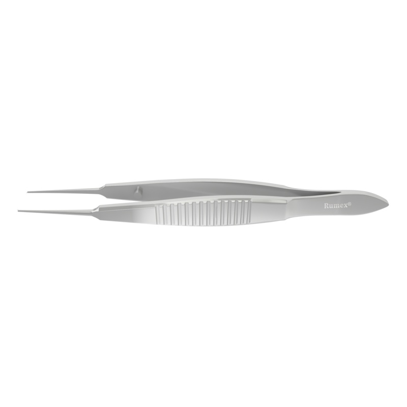 010R 4-0600S Castroviejo Suturing Forceps, 0.12 mm, 1×2 Teeth, 6.00 mm Tying Platform, Flat Handle, Length 110 mm, Stainless Steel