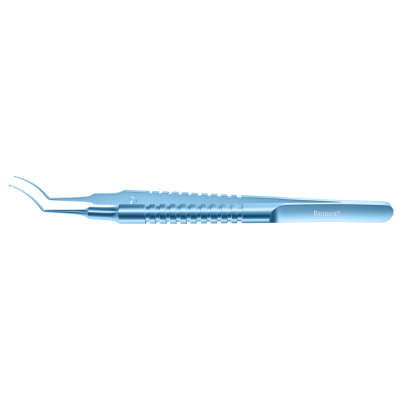 014R 4-0331T Utrata Capsulorhexis Forceps, Cystotome Tips, 11.50 mm Curved Jaws, Round Handle, Length 110 mm, Titanium