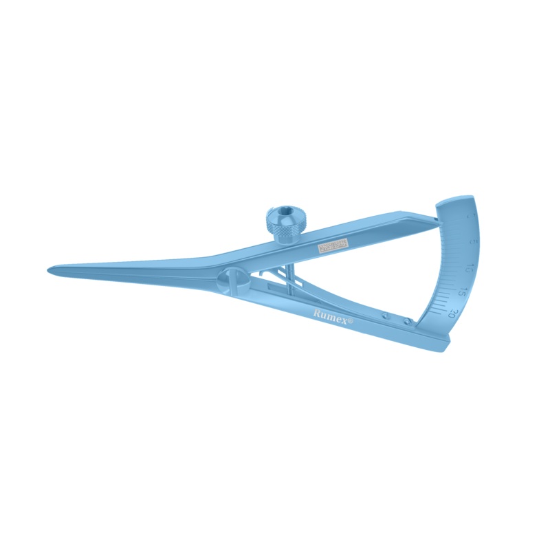 033R 2-010T Castroviejo Caliper, Measure 0-20 mm, Both Sides Scale, Length 87 mm, Titanium