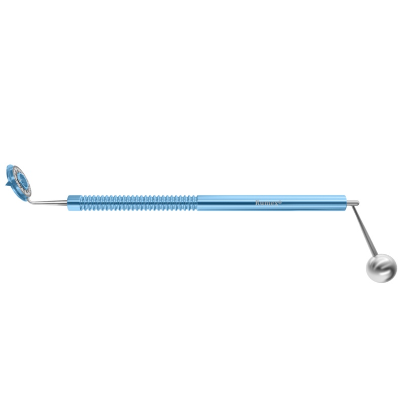 034R 3-196 Richman Toric Marker, Straight Shaft, Rotating Ring for Accurate Alignment, Wide Central Opening, Stainless Steel Gravity System, Length 132 mm, Round Titanium Handle