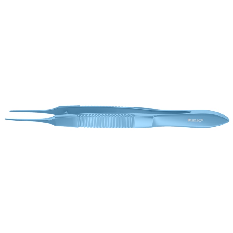 055R 4-058T Bonn Corneal Forceps, Straight, 0.12 mm, 1×2 Teeth, Medium Size, Flat Handle, Length 94 mm, Titanium