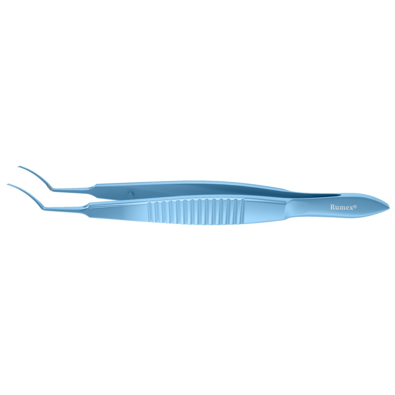 064R 4-0321T Utrata Capsulorhexis Forceps, Cystotome Tips, 11.50 mm Curved Jaws, Flat Handle, Length 107 mm, Titanium