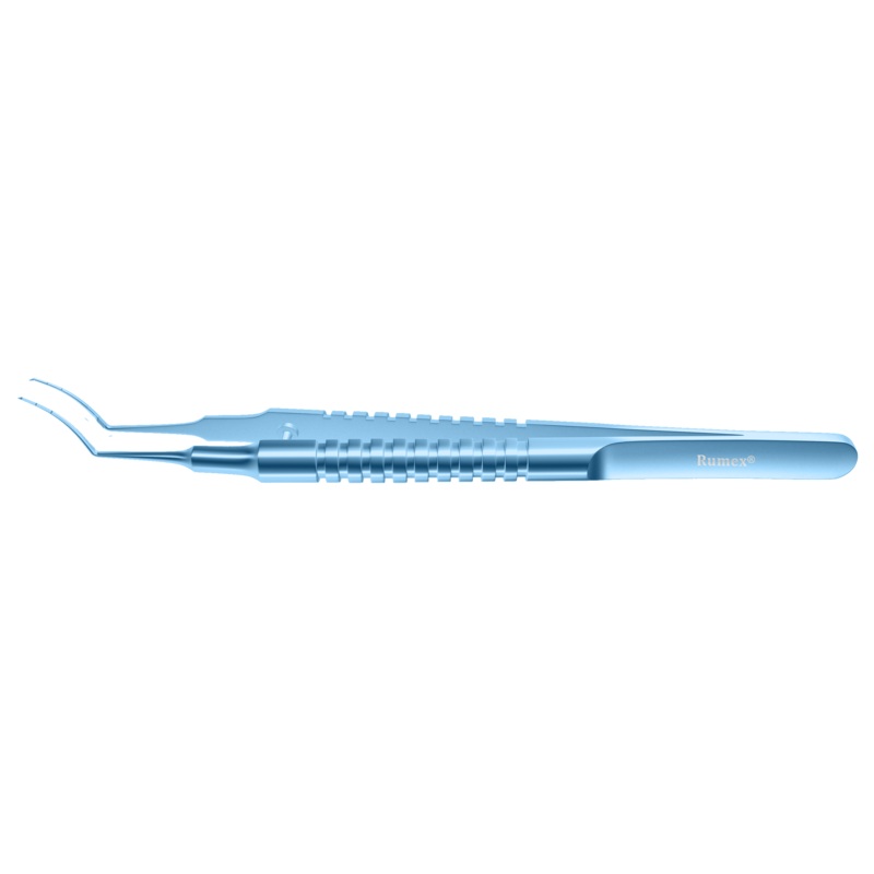 113R 4-03314T Utrata Capsulorhexis Forceps with Scale (2 Engravings at 3.00, 6.00 mm), Cystotome Tips, 11.50 mm Curved Jaws, Round Handle, Length 110 mm, Titanium