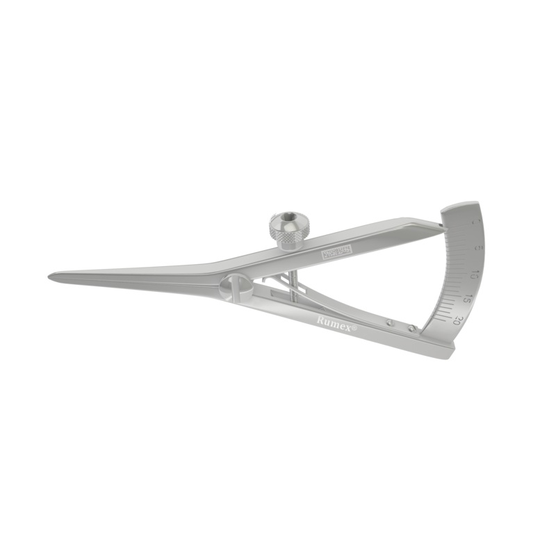 127R 2-010S Castroviejo Caliper, Measure 0-20 mm, Both Sides Scale, Length 87 mm, Stainless Steel