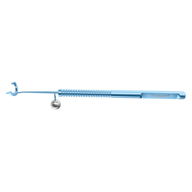 175R 3-192 Lum LRI Gravity Axis Marker, Pre-Op, 14.00 mm, Angled, Horizontal Axis 3′ and 9′, Length 140 mm, Round Titanium Handle, Stainless Steel Gravity System