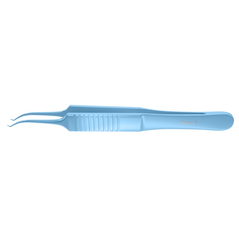 179R 4-0541T Castroviejo Colibri Corneal Forceps, 0.12 mm, 1×2 Teeth, Flat Handle, Length 107 mm, Titanium