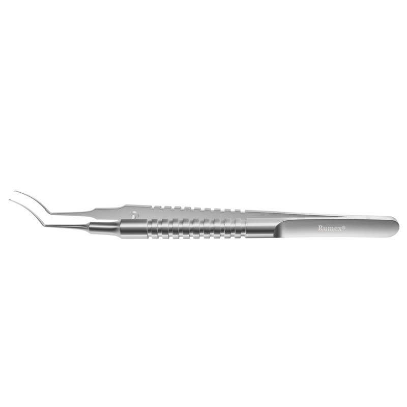 193R 4-0331S Utrata Capsulorhexis Forceps, Cystotome Tips, 11.50 mm Curved Jaws, Round Handle, Length 110 mm, Stainless Steel