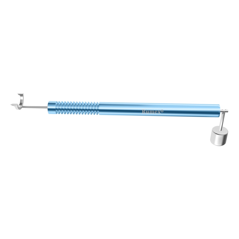 195R 3-1932 Whitehouse Gravity Axis Marker with Reduced Diameters, Straight, Marks at 3, 6, 9 o’Clock, 9.50/12.50 mm, Length 153 mm, Round Titanium Handle, Stainless Steel Gravity System