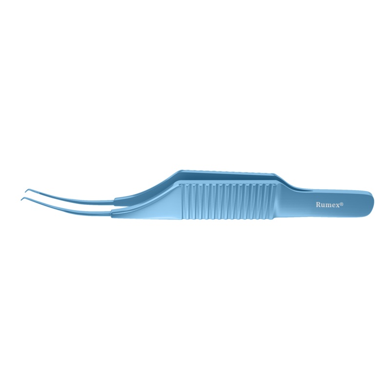 208R 4-0505T Micro Colibri Corneal Forceps, 0.12 mm, 1×2 Teeth, Flat Handle, Length 73 mm, Titanium