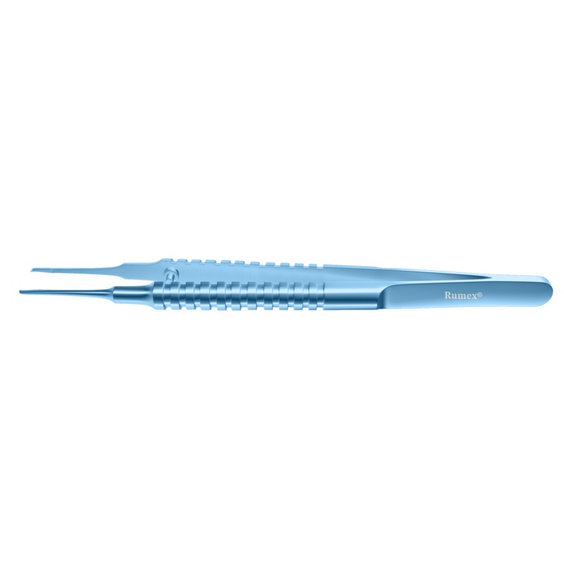 225R 4-055T Catalano Corneal Forceps, 0.12 mm, 1×2 Teeth, Round Handle, Length 105 mm, Titanium