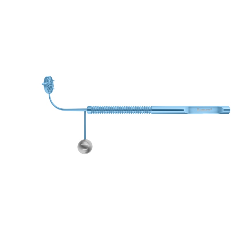 243R 3-1941 Rumex Toric Combo Marker, Horizontal 0-0 Axis, Length 125 mm, Round Titanium Handle, Stainless Steel Gravity System