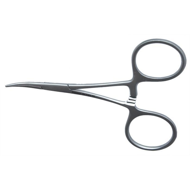 256R 4-121S Hartman Hemostatic Mosquito Forceps, Curved, Serrated Jaws, Length 90 mm, Ring Handle, Stainless Steel