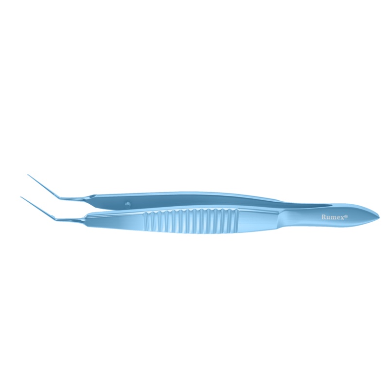 276R 4-0352T Nevyas Capsulorhexis Forceps, Cystotome Triangular Claw-Shaped Tips, 11.50 mm Straight Jaws, Flat Handle, Length 105 mm, Titanium