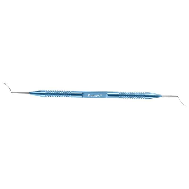 301R 20-207 Stodulka ReLEx Smile Double Lenticule Spatula (Blunt Spoon and Flat Spatula), Length 130 mm, Round Titanium Handle