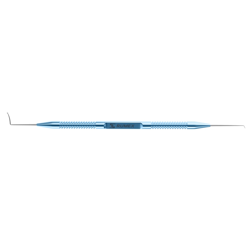 375R 20-2071 ReLEx Smile Double Lenticule Spatula (Blunt Spoon and Shortened Flat Spatula), Length 129 mm, Round Titanium Handle