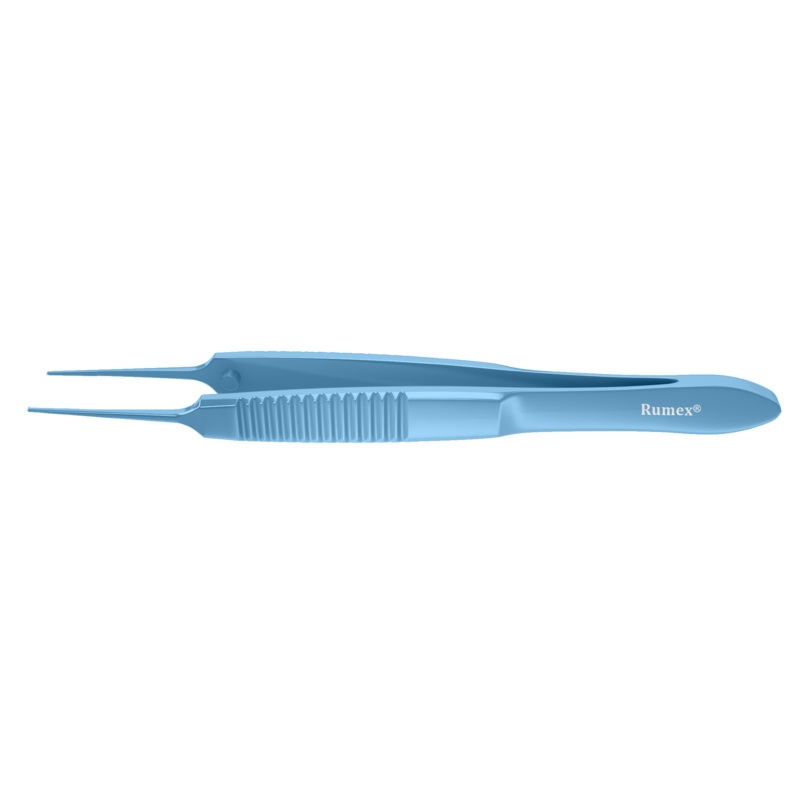 380R 4-059T Bonn Corneal Forceps, Straight, 0.12 mm, 1×2 Teeth, Small Size, Flat Handle, Length 72 mm, Titanium