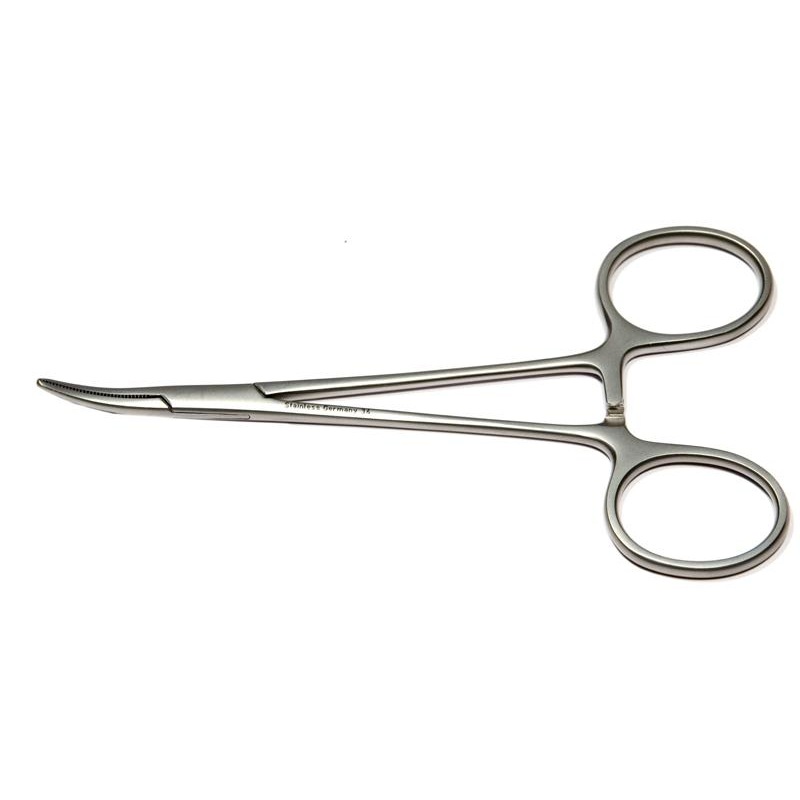 390R 4-123S Halsted Hemostatic Forceps, Curved, Long, Length 125 mm, Stainless Steel
