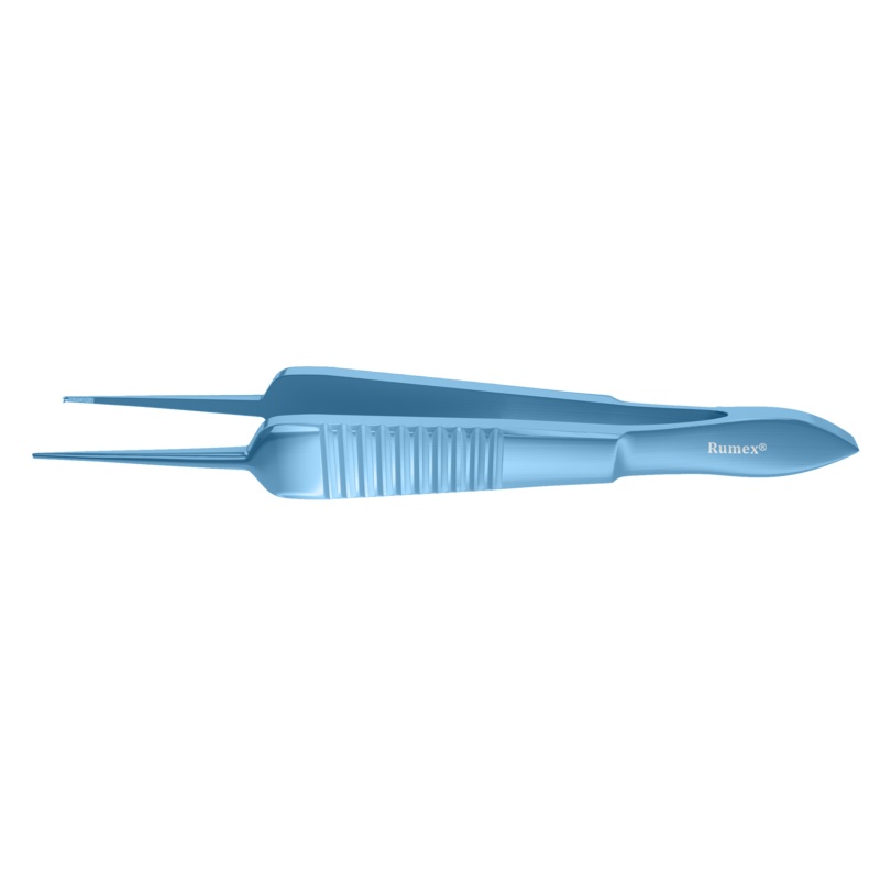 393R 4-0606T Paufique Suturing Forceps, 0.50 mm, 1×2 Teeth, 6.00 mm Tying Platform, Flat Handle, Length 87 mm, Titanium