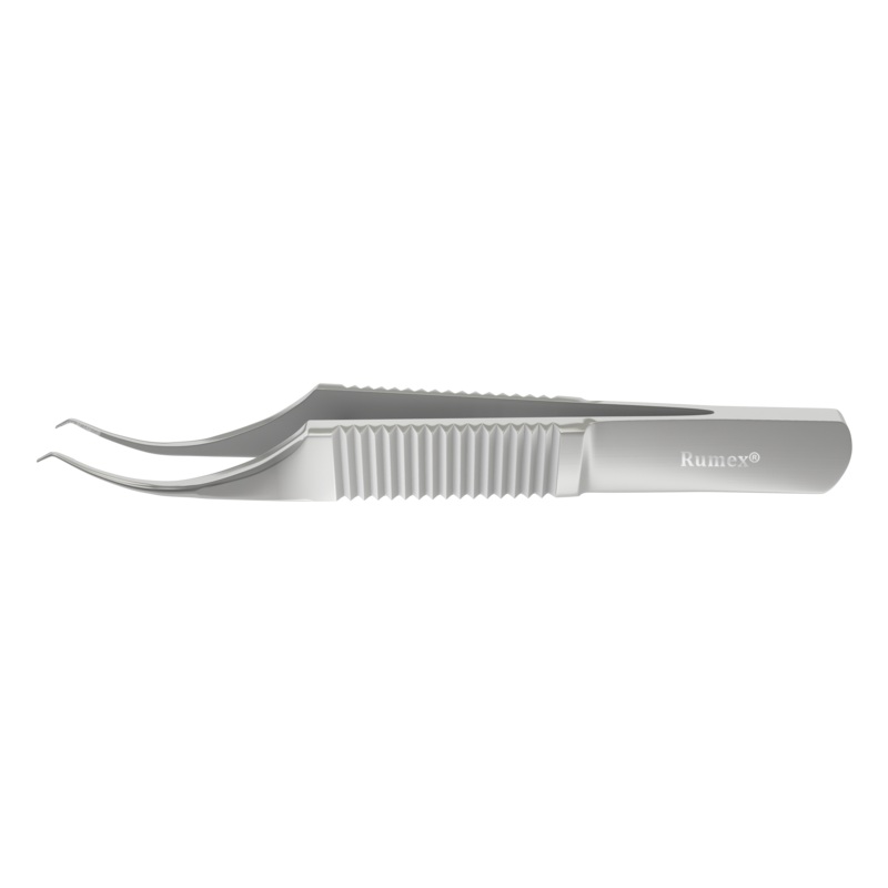 456R 4-0502S Hoskin Type Colibri Forceps, Pierced Tips, Flat Handle, Length 84 mm, Stainless Steel