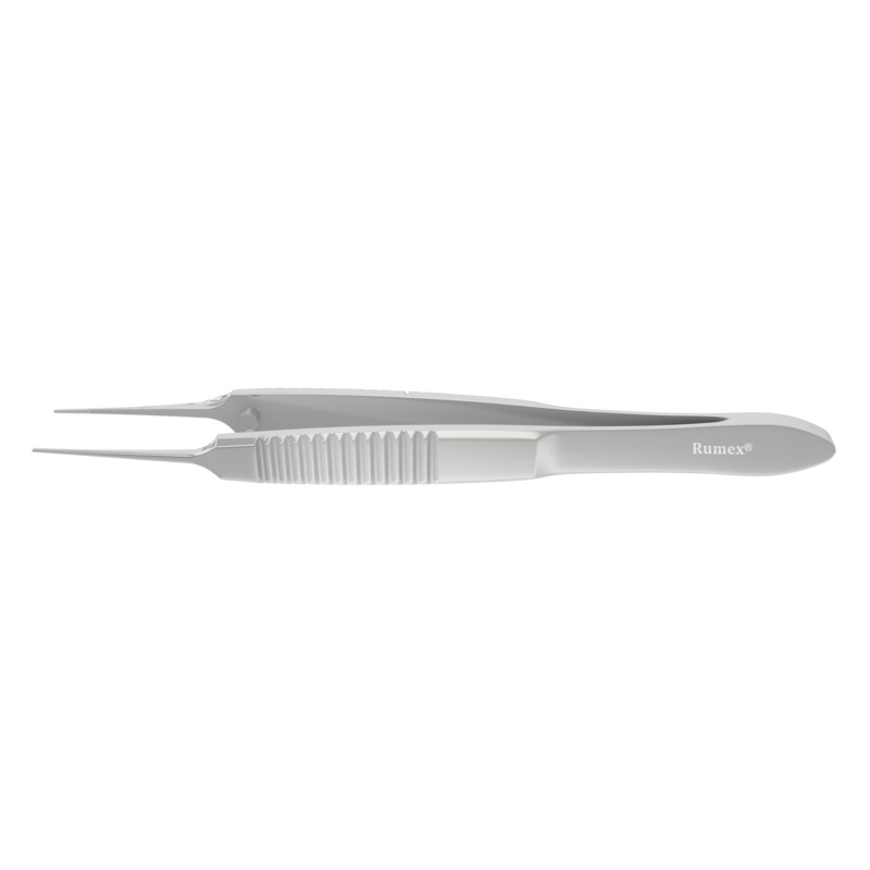 621R 4-100S Iris Forceps with Serrations, Straight Shafts, Flat Serrated Handle, Length 72 mm, Stainless Steel