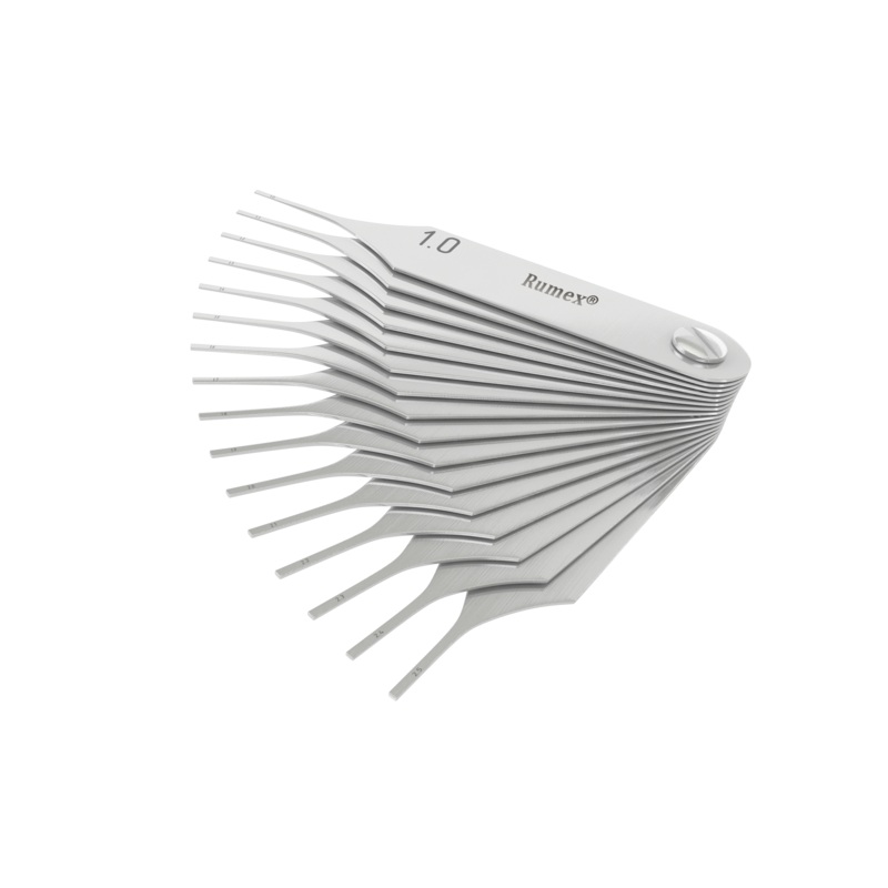 683R 2-062S Rumex Internal Micro Incision Gauges, 16 Blades 1.00-2.50 mm, Length 75 mm, Stainless Steel