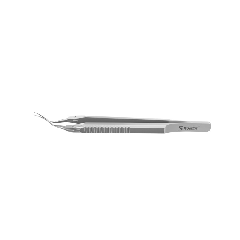 725R 4-0395S Capsulorhexis Forceps with Scale (2.50/5.00 mm), Cross-Action, for 1.50 mm Incisions, Curved Stainless Steel Jaws (8.50 mm), Short Lever (16.00 mm), Medium (91 mm) Flat Stainless Steel Handle, Length 110 mm