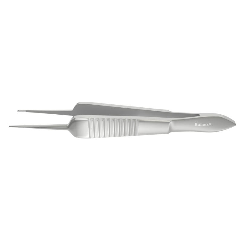 851R 4-0606S Paufique Suturing Forceps, 0.50 mm, 1×2 Teeth, 6.00 mm Tying Platform, Flat Handle, Length 87 mm, Stainless Steel