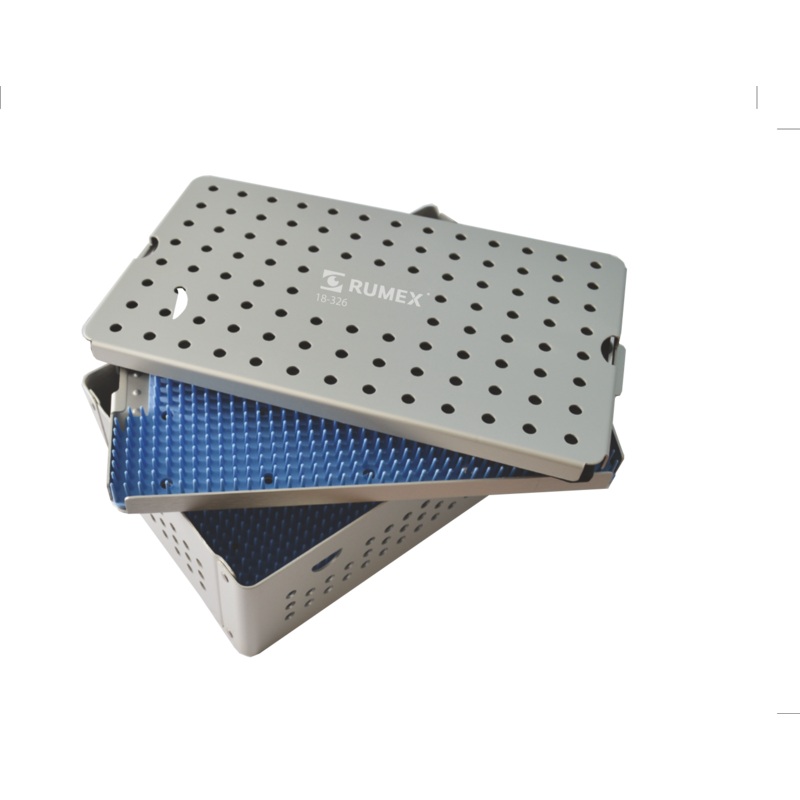 999R 18-326 Aluminum Sterilization Tray with Silicone Mat, Double Level, 26016040 mm, 10.256.251.5