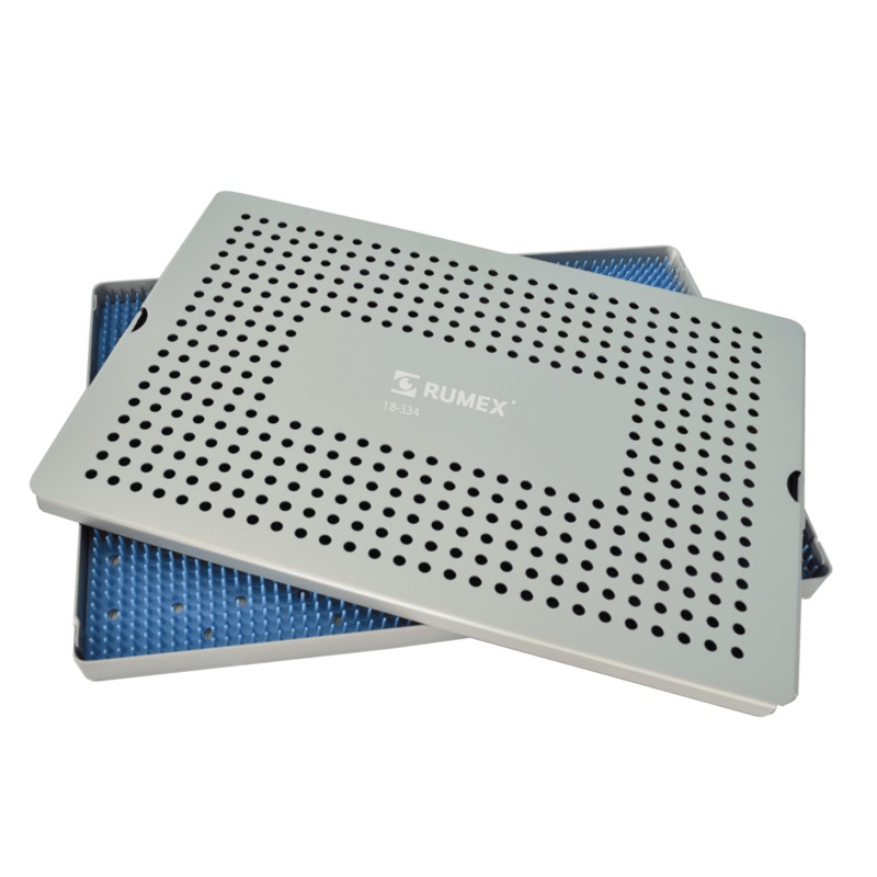 999R 18-334 Aluminum Sterilization Tray with Silicone Mat, 39026520 mm, 15.510.50.80