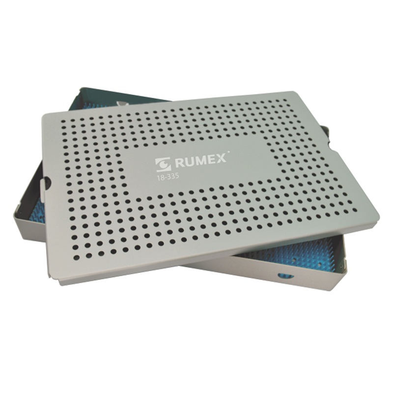 999R 18-335 Aluminum Sterilization Tray with Silicone Mat, 39026540 mm, 15.510.51.5