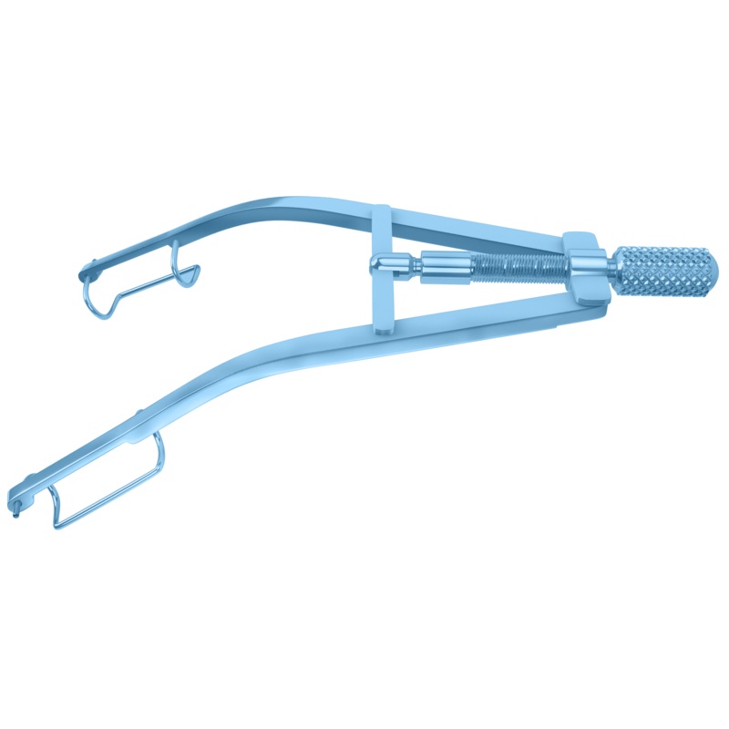 173R 14-061T Castroviejo Speculum, Flat branches, Fenestrated 14.00 mm Blades, Adult Size, Length 85 mm, Titanium