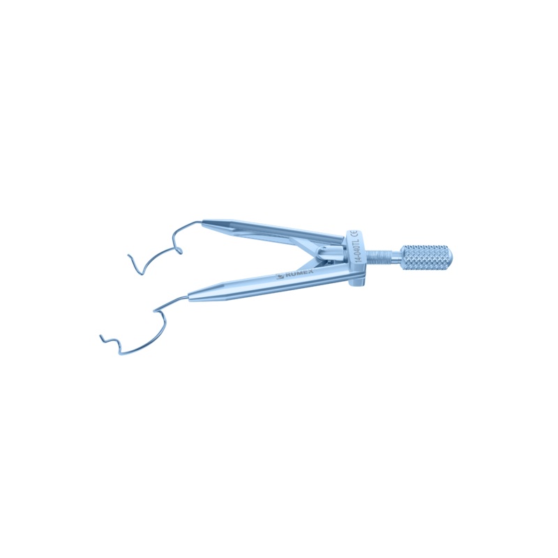 325R 14-040TL Lieberman Temporal Speculum, 14.00 mm Rounded Open Blades, Round Branches, Specially Designed for LASIK, Length 76 mm, Titanium